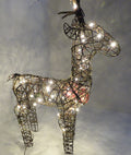 Outdoor Wicker Reindeer Christmas Decoration - Warm White Lights - 83cm
