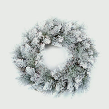 Snowy White Christmas Door Wreath Decoration - 50cm