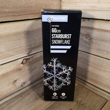 Premier Starburst Snowflake with 240 Multi Coloured LEDs Christmas Light - 60cm