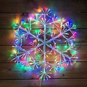 Premier Starburst Snowflake with 240 Multi Coloured LEDs Christmas Light - 60cm