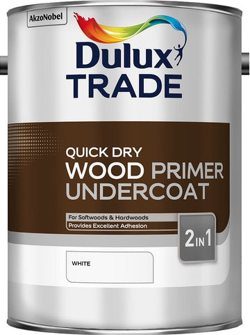 Dulux Trade Quick Dry Wood Primer and Undercoat - White - All Sizes