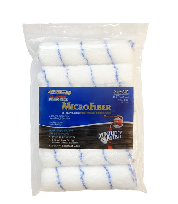 Arroworthy Microfiber Nap Jumbo Cage Roller Refill 6 Pack - 4 Inch & 6.5 Inch