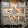 Festive 58cm Black Star Christmas Decoration 180 Warm White LEDs