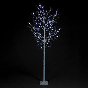 Snowtime Outdoor or Indoor Birch Tree with Ice White LEDs - 2.4M - 136 Led's