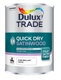 Dulux Trade Quick Dry Satinwood - Pure Brilliant White - 1L / 2.5L / 5 Litres