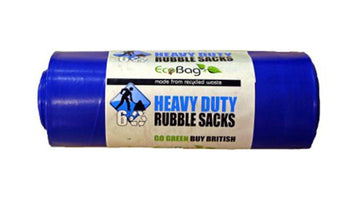 6 Eco Bags Heavy Duty Rubble Sacks - Blue - 30ltr