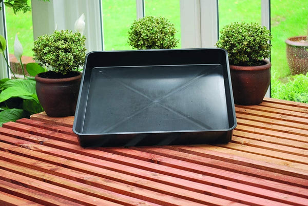 Square Garland Garden Tray For Planting / Greenhouses - 59 x 59 x 7cm  - Black