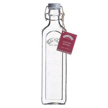 Kilner Grey Clip Top Bottle - For Storing Oils, Vinegars, Cordials - 1 Litre
