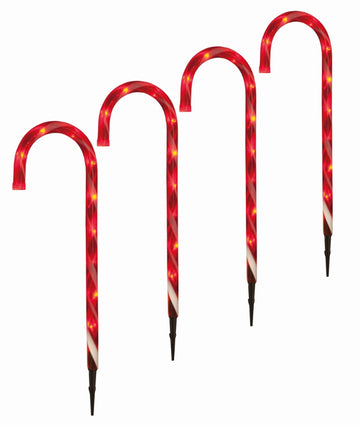 Festive Productions Candy Cane Stake Lights - 62 cm - Red and White - Set of 4