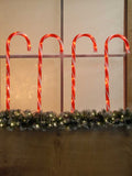 Festive Productions Candy Cane Stake Lights - 62 cm - Red and White - Set of 4