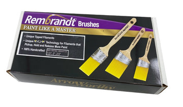 Arroworthy Rembrandt Long Handle Straight Cut Paint Brush 3 Pack 1.5", 2.0",2.5"