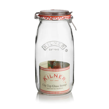 Kilner Cliptop Round 2 Litre Glass Storage Jar - For Jam Sweets Pickle Chutney