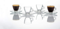 Ravenhead Entertain Espresso Cup and Saucers - Set of 4 -Transparent - 8 cl