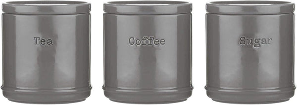 Price & Kensington Accents Tea/Coffee/Sugar Container 750ml Set of 3 - Charcoal