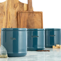 Price & Kensington Accents Tea/Coffee/Sugar Container 750ml Set of 3 - Teal