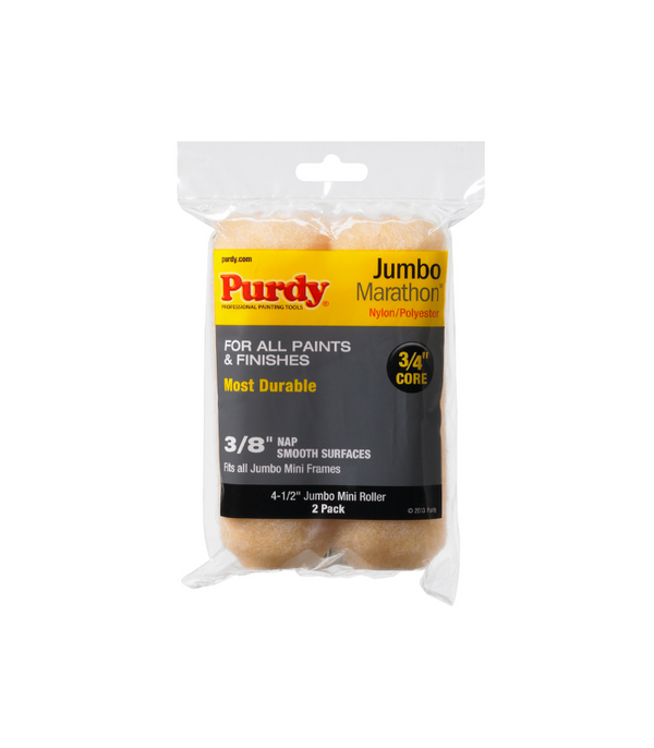 Purdy Marathon Long Pile Jumbo Mini Roller Sleeve 3/8" Nap - 4.5 x 3/4 Inch - 2 Pack