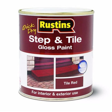 Rustins Quick Dry Step & Tile Paint - Red or Black