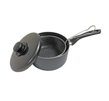 20cm Value Chip Pan With Lid + Basket 2 Year Guarantee Deep Fryer Fries