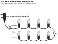 Premier Multi Action Battery Operated Time Lights - 100 Led - Warm White