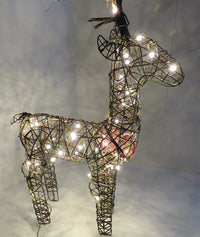 Outdoor Wicker Reindeer Christmas Decoration - Warm White Lights - 83cm