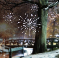 LED Light Up Outdoor Christmas White Sparkle Ball Lights - Pack of 4 - 30cm