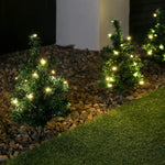 6 Mini Christmas Trees for Path or Driveway with Warm White LED Xmas Lights