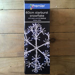 Premier Silver Starburst Snowflake with 300 White LEDs Christmas Light - 60cm