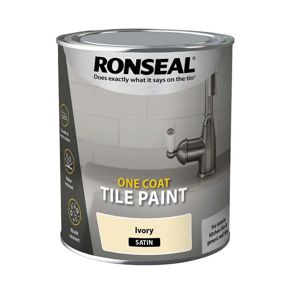 Ronseal One Coat Water Based Tile Paint - All Colours - 750ml