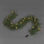 Pre Lit Christmas Garland with 20 Battery Operated LED Lights - 1.8 Meter