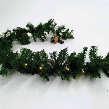 Pre Lit Christmas Garland with 20 Battery Operated LED Lights - 1.8 Meter