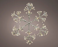 Christmas Starburst Snowflake Decoration 336 Warm White LED Lights - 78cm