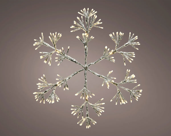 Christmas Starburst Snowflake Decoration 336 Warm White LED Lights - 78cm