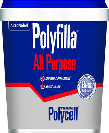 Polycell Trade All Purpose Polyfilla Filler - Ready Mixed Tub - 2 Kg or 1 Kg