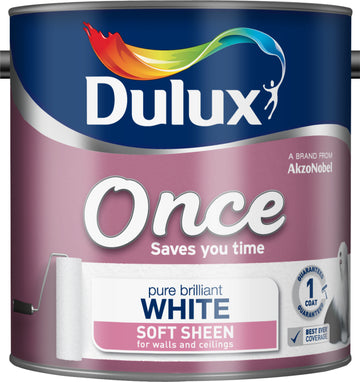 Dulux Retail Once Soft Sheen - Pure Brilliant White - All Sizes
