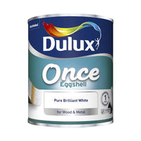 Dulux Retail Once Eggshell Paint Pure Brilliant White 2.5L / 750ml