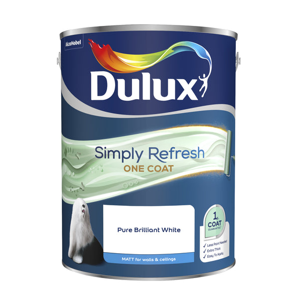 Dulux Retail Simply Refresh One Coat Matt - Pure Brilliant White - 2.5L and 5L