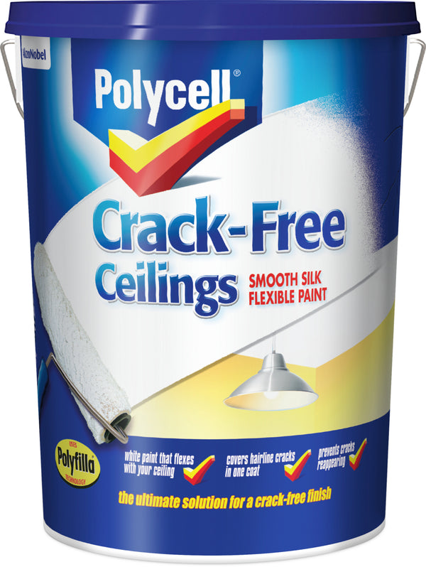 Polycell Crack Free Ceilings Flexible Paint Smooth - Matt or Silk - All Sizes