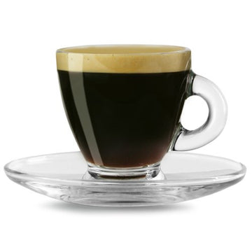 Ravenhead Entertain Espresso Cup and Saucers - Set of 2 -Transparent - 8 cl