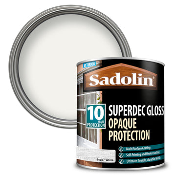 Sadolin Superdec Gloss Opaque Wood Protection - Black or White - All Sizes