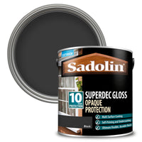 Sadolin Superdec Gloss Opaque Wood Protection - Black or White - All Sizes
