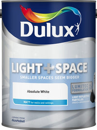 Dulux Retail Matt Light and Space Absolute White Paint 2.5 Litres / 5 Litres