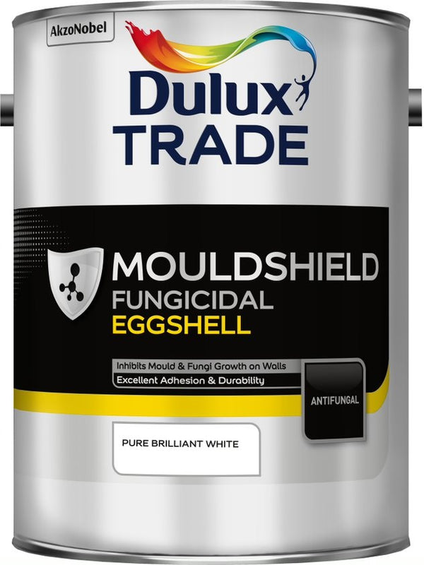 Dulux Trade Mouldshield Fungicidal Eggshell - Pure Brilliant White - 5 Litre