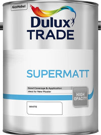 Dulux Trade Supermatt Paint - White or Magnolia - 5 Litres