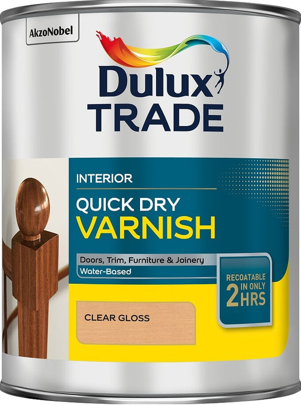 Dulux Trade QD Varnish Clear Gloss & Satin 1L / 2.5 Litres