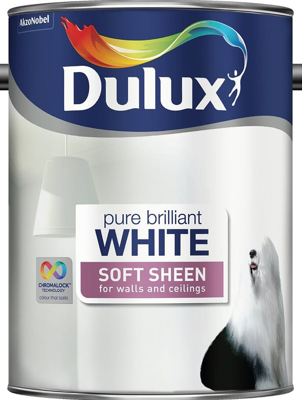 Dulux Retail Soft Sheen Paint - Pure Brilliant White - All Sizes