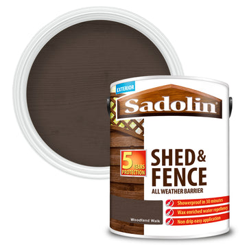 Sadolin Shed and Fence Protector All Weather Barrier - All Colours - 5 Litres