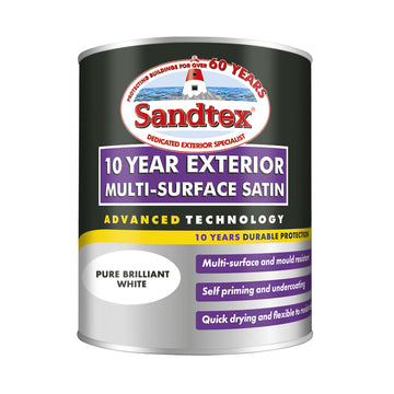 Sandtex 10 Year Exterior Multi Surface Satin - All Colours - All Sizes