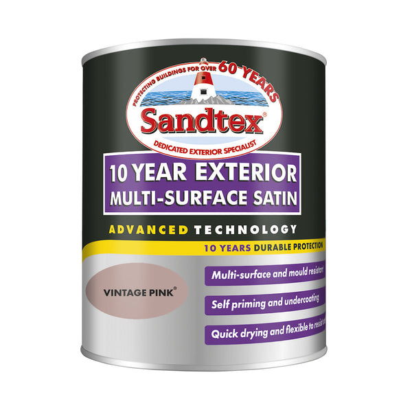 Sandtex 10 Year Exterior Multi Surface Satin - All Colours - All Sizes