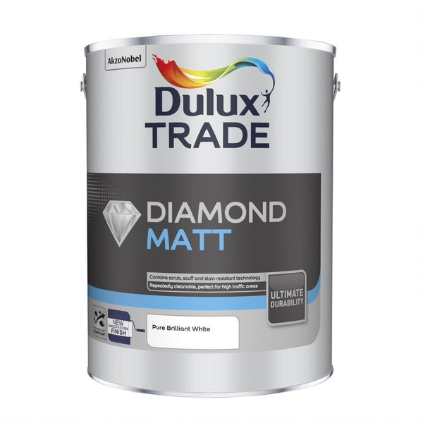 Dulux Trade Diamond Matt Pure Brilliant White / Magnolia 2.5L or 5 Litres