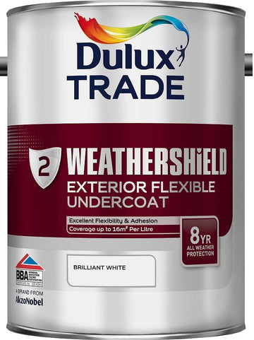 Dulux Trade Weathershield Undercoat Brilliant White & Dark Grey 1L, 2.5L & 5L